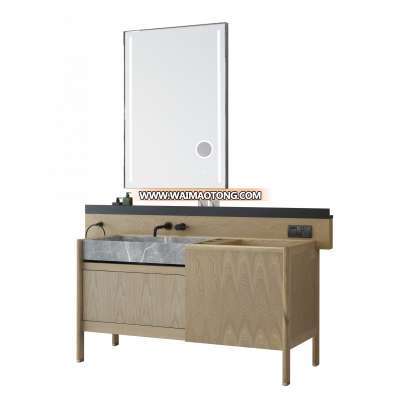 Frank modern single bathroom vanity with makeup area foshan