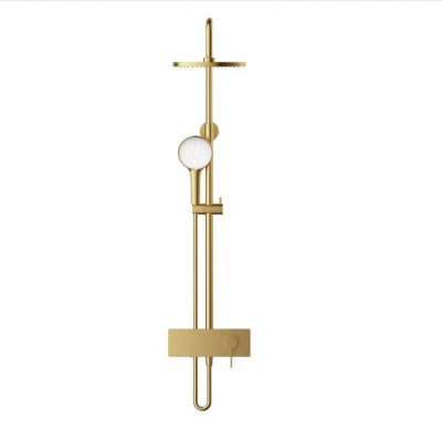 Gold Stand bathtub Floor Standing Bath Faucet Tap Mixer Shower