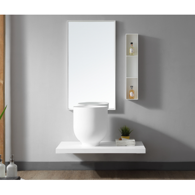 Wall mounted solid surface artificial stone acrylic bathroom basin